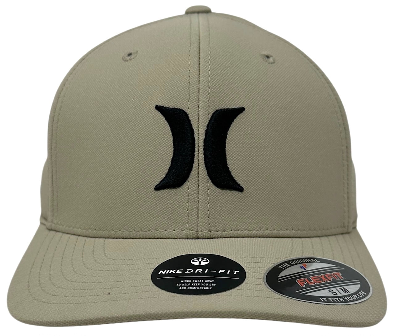 Hurley Men's H2O-DRI One and Only Flex Fit Hat Cap (Small/Medium, Khaki)