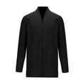 thumbnail image 4 of ohmzyzo Mens Long Sleeve Knitting Coats Winter Casual Warm Hoodless Sweaters Open Front Cardigans Regular Fit Solid Color Outerwear M, 4 of 5
