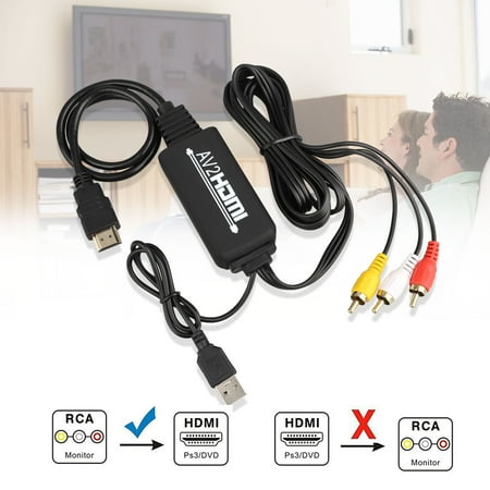 Rca Video Cassette Recorders RCA to HDMI Converter, Amtake Plug and Play 1080P RCA Composite CVBS AV to HDMI Video Audio Converter Adapter for N64 Wii PS2 PS3 VHS VCR Xbox DVD PC Laptop ()
