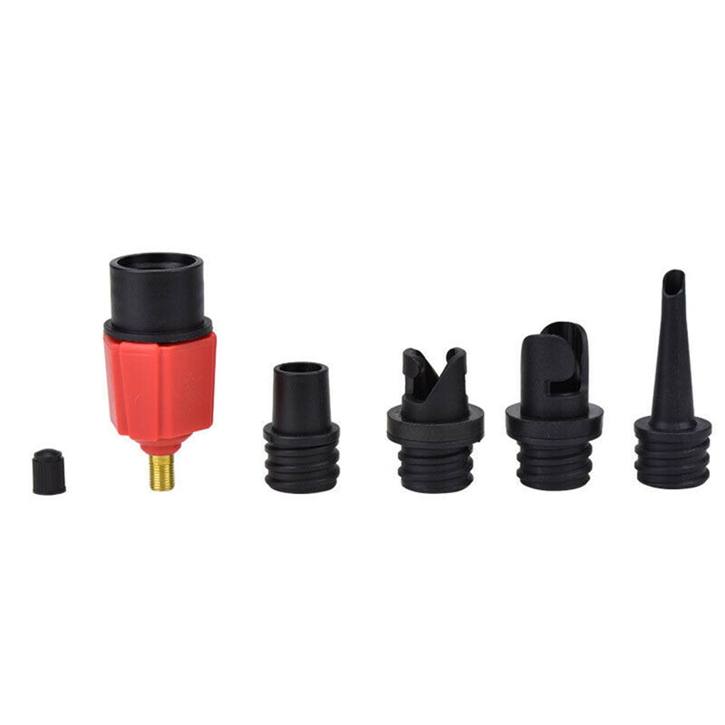 Inflatable SUP Pump Adaptor Compressor Air Valve Converter Air Valve Adaptor for Inflatable Boat Red Multifunction SUP Valve Adapter with 4 Air Valve Nozzlesz Inflatable Bed Stand Up Paddle Board 