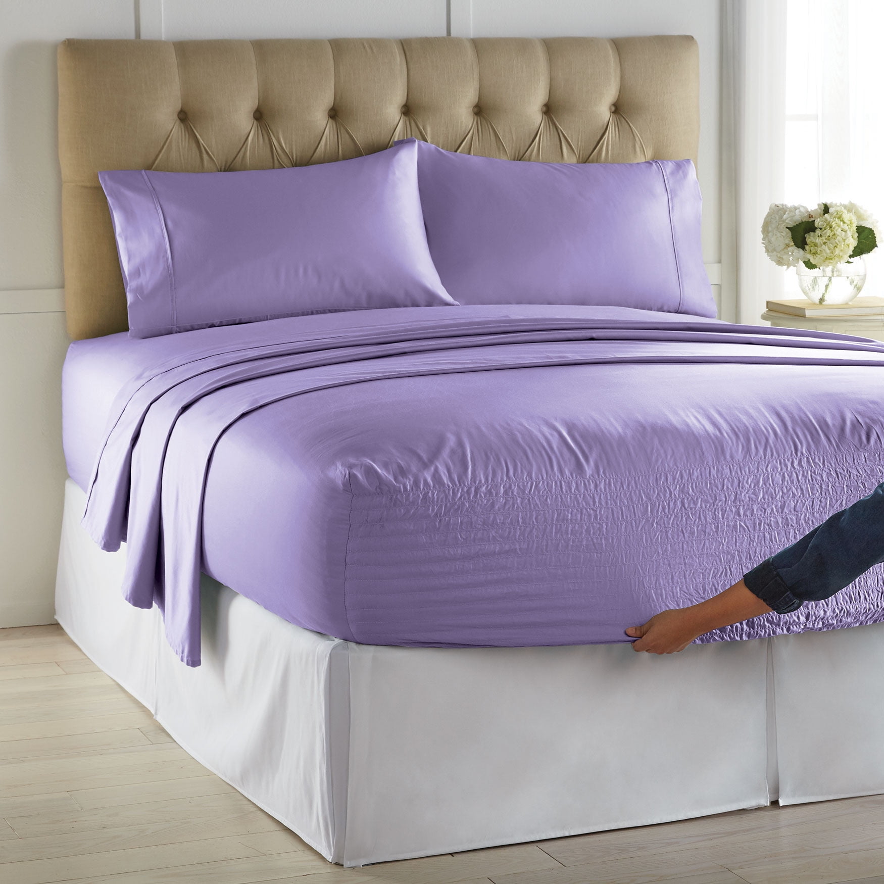 Brylanehome Bed Tite 500Tc Cotton/Poly Blend Sheet Set Queen, Lilac