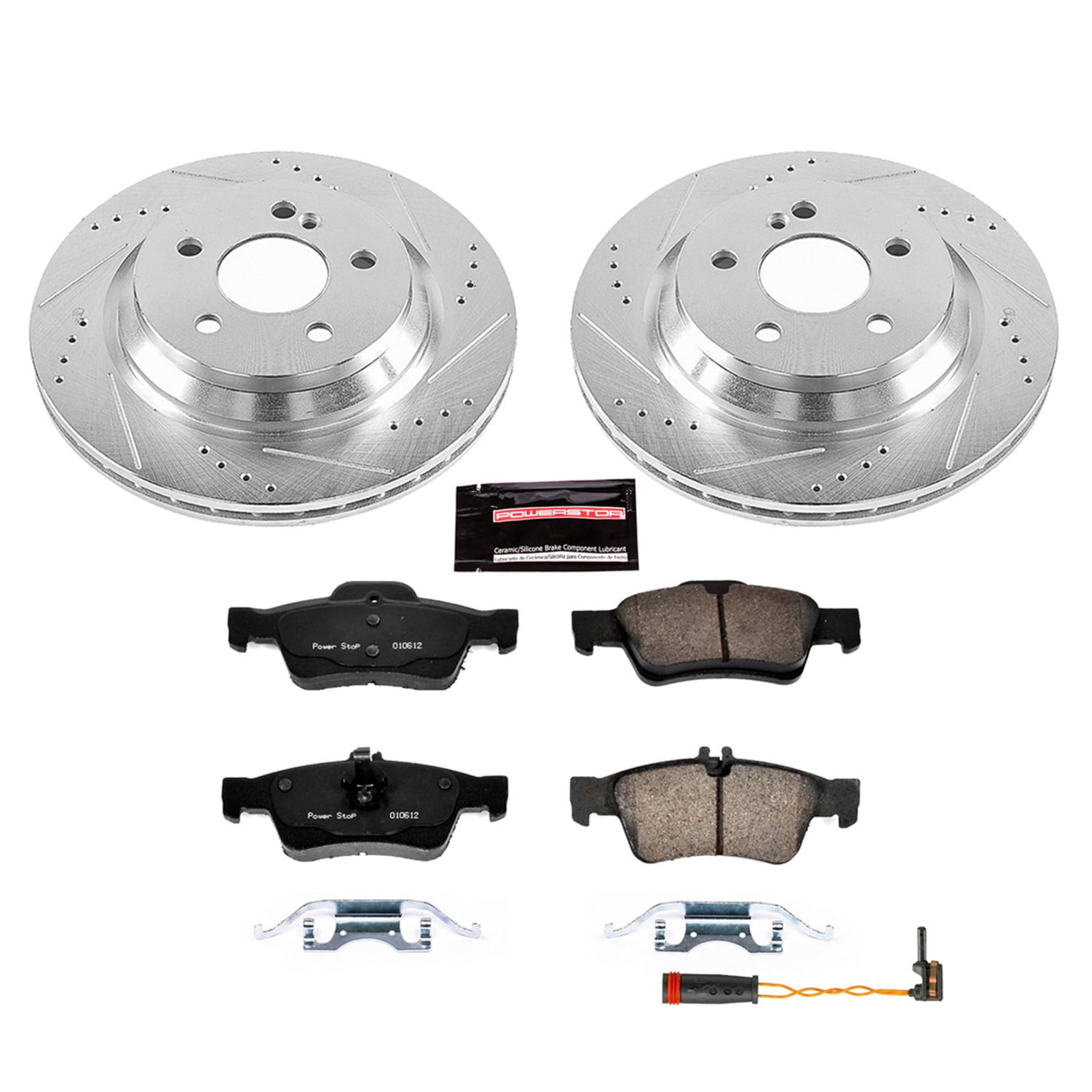 PowerStop Rear Z23 Evolution Sport Carbon-Fiber Ceramic Brake Pad and Drilled & Slotted Rotor Kit Fits: MERCEDES-BENZ Select Models K6569