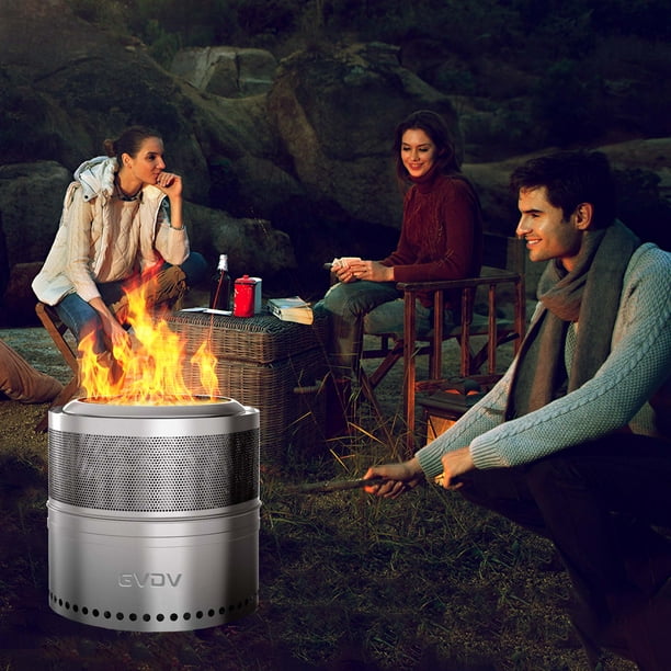 GVDV Smokeless Collapsible Stainless Steel Fire Pit for Patios
