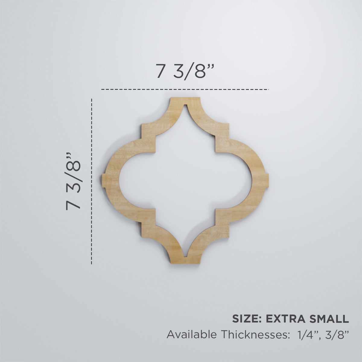 Ekena Millwork 7 3/8"W x 7 3/8"H x 1/4"T Extra Small Marrakesh Decorative Fretwork Wood Wall Panels, Red Oak