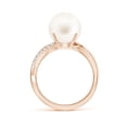 thumbnail image 2 of Angara Freshwater Cultured Pearl Infinity Ring in 14K Rose Gold for Women | June Birthstone Jewelry for Her, 2 of 8