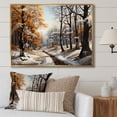 thumbnail image 1 of Designart Large Forest framed wall Art, Monochrome Canopy Forest Winter framed wall art , Forest framed wall art decor, Orange Traditional Gold framed wall art, 32x24 inches Gold Frame, 1 of 5