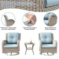 thumbnail image 3 of Meetleisure Outdoor Swivel Rocker Wicker Patio Chairs Sets of 2 With Table, Sky Blue, 3 of 6