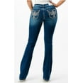thumbnail image 3 of Grace in LA Women's Cross Wing Embroidered Distressed Stretch Bootcut Jeans (25, Blue), 3 of 3
