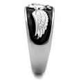 thumbnail image 4 of Mens Ring Silver Eagle Stainless Steel Ring with Epoxy in Jet, 4 of 7