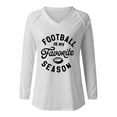 thumbnail image 4 of Womens Tops Football Is My Favorite Season Long Sleeve Shirt Football Lover V Neck Tee Comfortable Polyester Spandex Blend 5Xl Sweaters For Women, 4 of 5