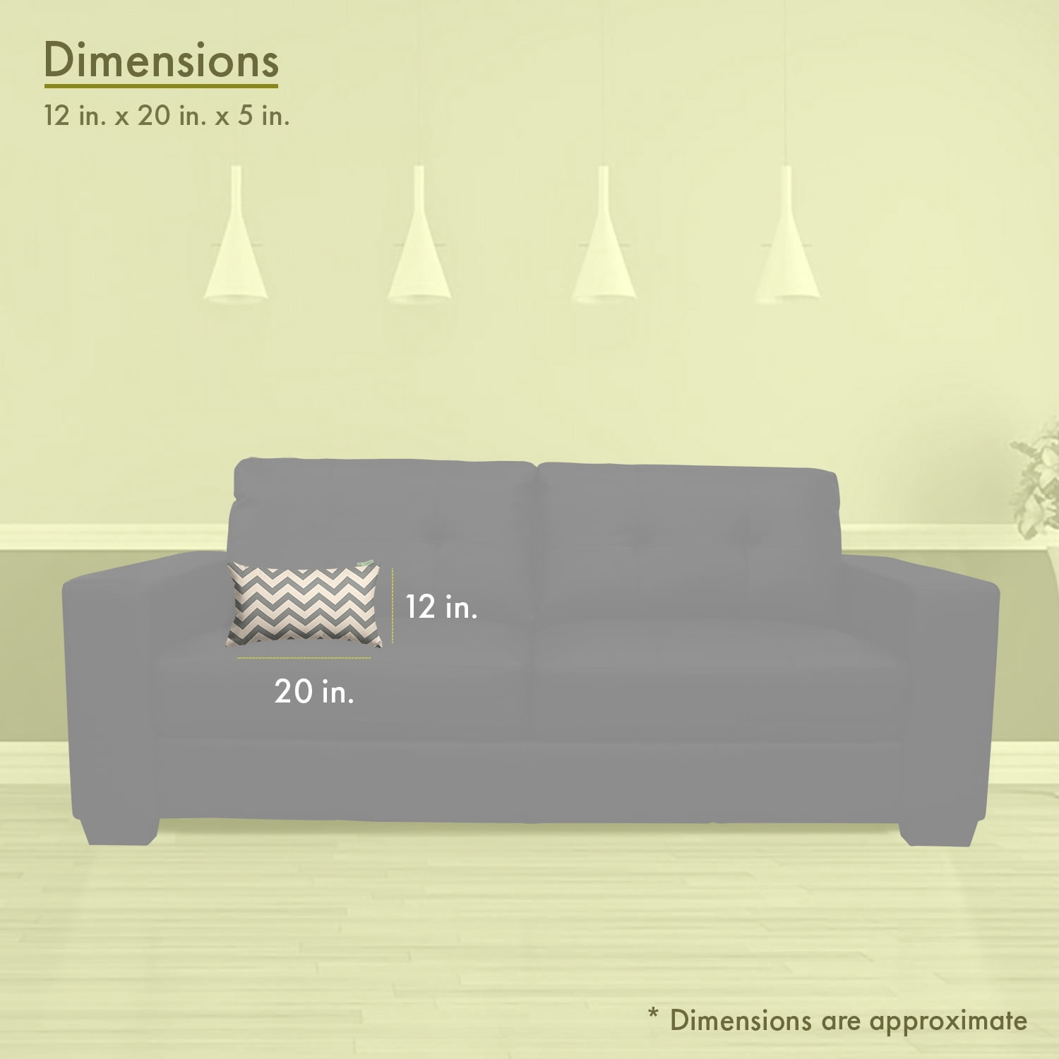 Majestic Home Goods Chevron Indoor Outdoor Small Decorative Throw Pillow