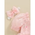 thumbnail image 5 of Bagilaanoe Newborn Baby Girl Summer Rompers Dress Sequins Short Sleeve Bodysuits + Headband 3M 6M 12M 18M Infant Patchwork A-line Dresses, 5 of 9