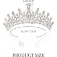 thumbnail image 3 of Silver and Crowns Crystal Princess Crown Rhinestone Tiara with Comb Costume Hair Accessories for Women, 3 of 4