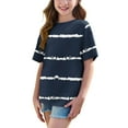 thumbnail image 5 of WQQZJJ Teen Girls Clothes,Casual Striped Tops Crew Neck Short Sleeve T-Shirt Stylish Summer Loose Comfortable Shirt, 5 of 7