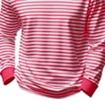 thumbnail image 5 of Men's Striped Pullover Tops Long Sleeve Crewneck Color Block Casual T Shirts Basic Blouse, 5 of 5
