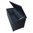 thumbnail image 6 of Oakland Living 58-STORAGE-BK 113 gal Indoor & Outdoor Balcony Patio Deck Porch Pool Wicker Storage Box Trunk Bin with Metal Frame, Black, 6 of 6