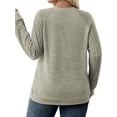 thumbnail image 2 of NISVIYA Plus Size Womens Sweaters Trendy Crewneck Tops Casual Long Sleeve Pullover Winter Comfortable Ribbed Knit Tees, 2 of 5