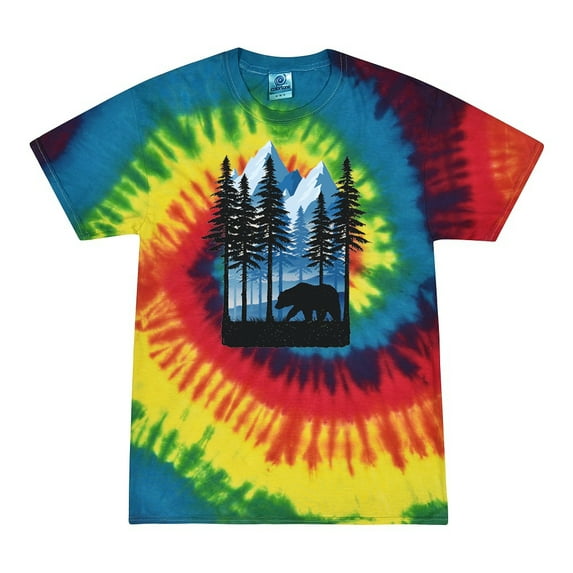Wild Bobby, California Cali Bear Redwoods, Animal Lover, Tie-Dye Tees, Reactive Rainbow, Small