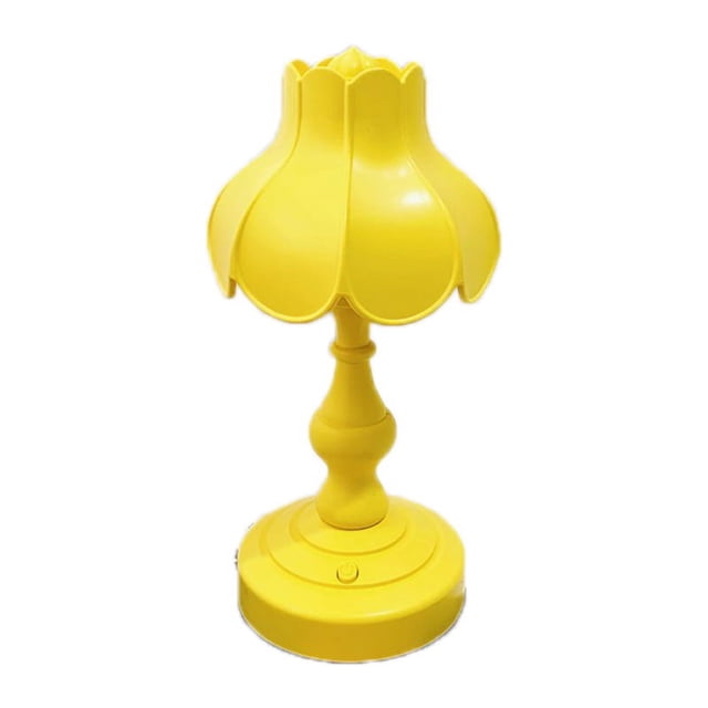 Lámpara de escritorio Retro Lotus Leaf Ingenious Lovely 3 fuentes de luz Lámpara de noche de mesa pequeña para dormitorio de niñas Amarillo