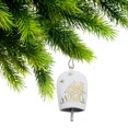 thumbnail image 2 of White & Gold Metal Embossed Cow Bell Ornament - Set of 4, 2 of 4