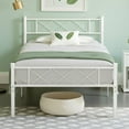 thumbnail image 6 of VECELO Set of 2 Twin Size Metal Bed Frame with Headboard and Footboard, White, 6 of 8