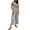 X1 Grey, variant on Womens Rompers Women's Solid Color Short Sleeved Button Down Casual Wide Leg Cropped Jumpsuit Khaki M