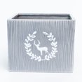 thumbnail image 1 of Set of 12 Gray With White Deer In Laurel Wreath Decal Planter, 1 of 1