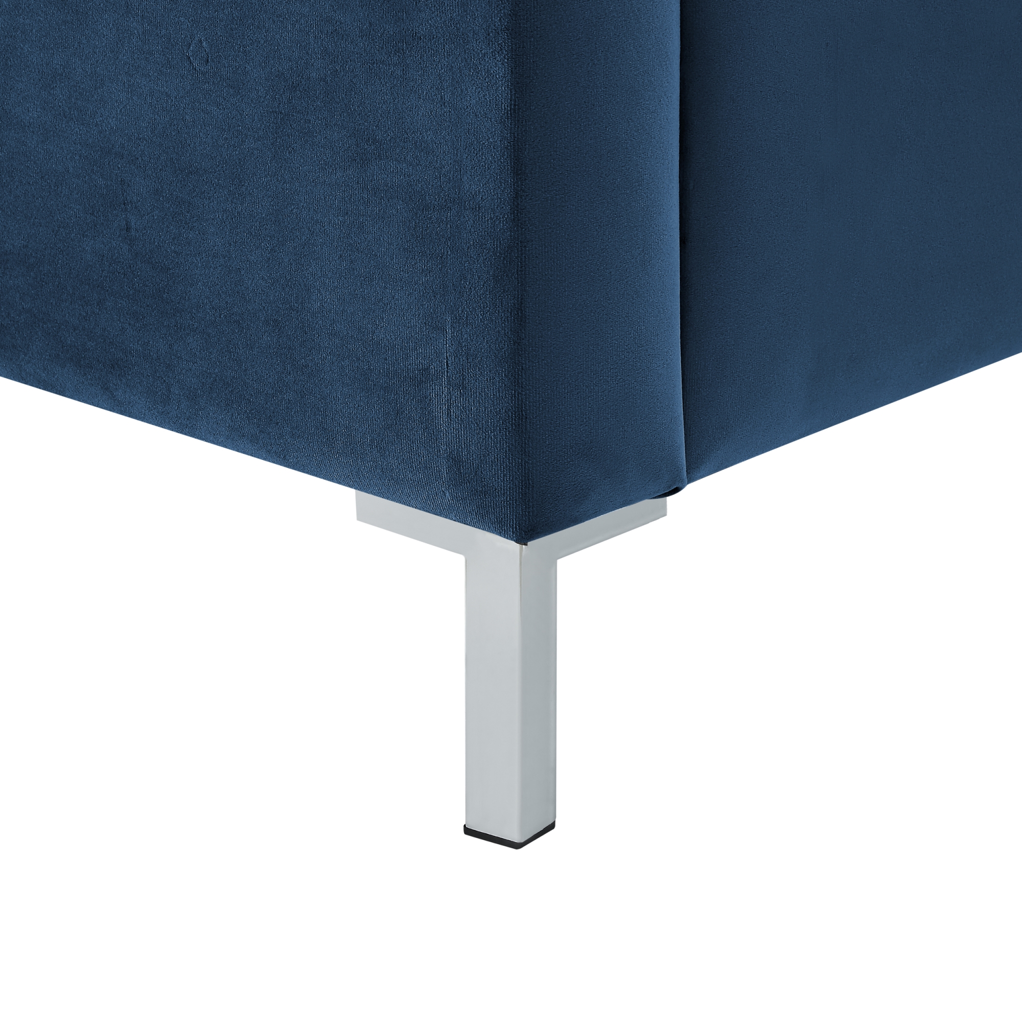 Inspired Home Reese Velvet Upholstered Headboard Platform Bed