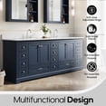thumbnail image 5 of ANGELES HOME 84" Double Sinks Bathroom Vanity with Solid Wood Frame, Soft Close 14 Drawers & Pure White Cultured Marble Countertop, 5 of 9