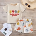 thumbnail image 2 of Boys Two Piece Outfits Toddler Baby Boy Shorts Set Seafood Embroidered Short Sleeve T-shirts Plaid Elastic Waist Shorts Summer Clothes, 2 of 7