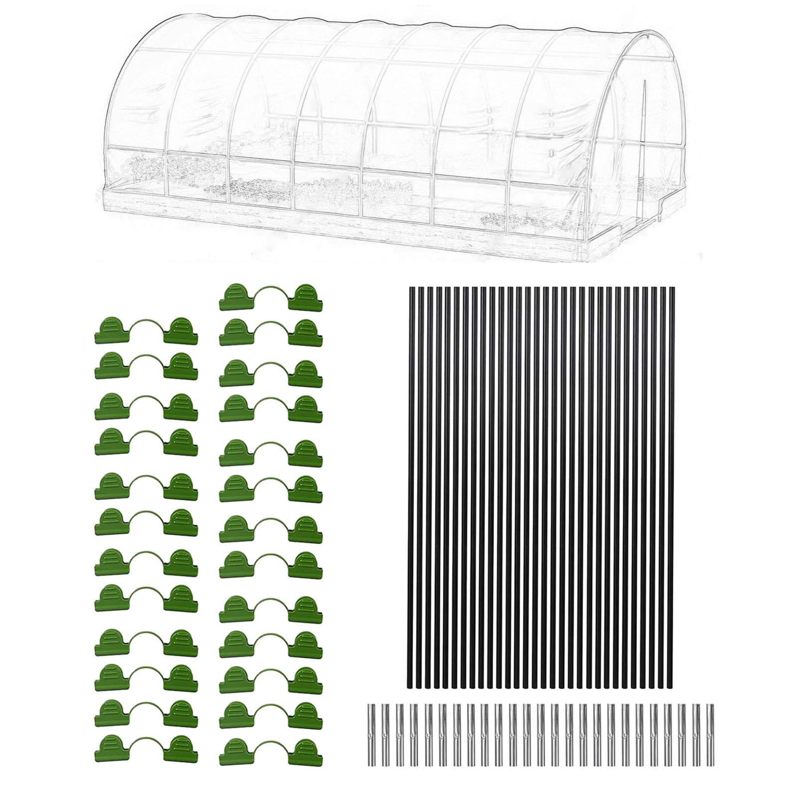 koolsoo Garden Hoops for Raised Beds Planting Tunnel Hoop with Clips, Garden Tunnel Hoops for Row Cover for Yard Garden Beds Netting 30pcs