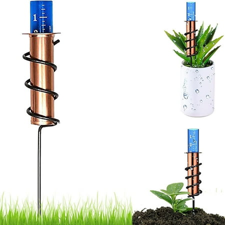 

Copper Rain Gauge Outdoor Decorative Glass Rain Measure Gauge Floating Rain Gage for Garden Yard Deck Lawn Landscape (1 PCS)