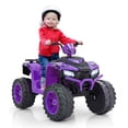 thumbnail image 1 of Gymax Kids Ride-On ATV 24V Battery Powered Electric Vehicle w/ Wireless Connection Music Radio LED Lights Purple, 1 of 10