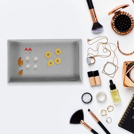 BESTYASH Jewelry Drawer Organizer Inserts Rectangular Light Grey 1 Set