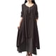 thumbnail image 2 of ICHUANYI Clearance Women's Fashion Plus Size Round-Neck Solid Long Dress Helf Sleeve Buttons Dress(Coffee, XL) ICHUANYI WER2023081002973, 2 of 8
