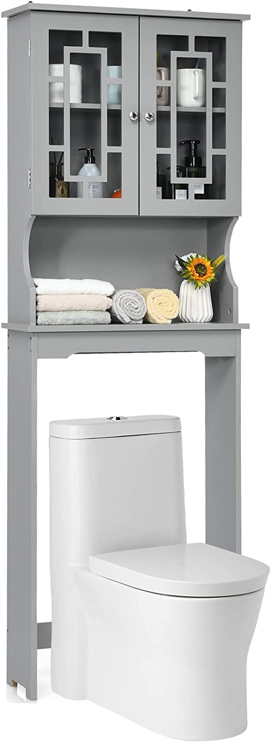 Over The Toilet Storage, Above Toilet Storage W/2 Glass Doors