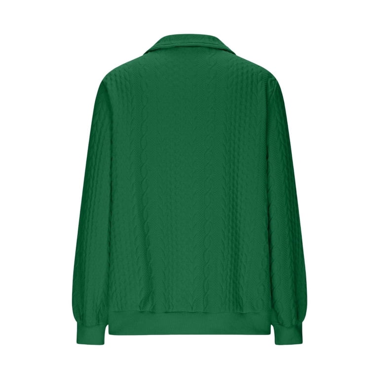 Women'S Cable Knit Sweatshirt｜Half Zip Pullover With Stand Collar And ...