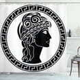thumbnail image 1 of Ambesonne Retro Shower Curtain, Roman Woman, 69"Wx84"L, Black White, 1 of 3