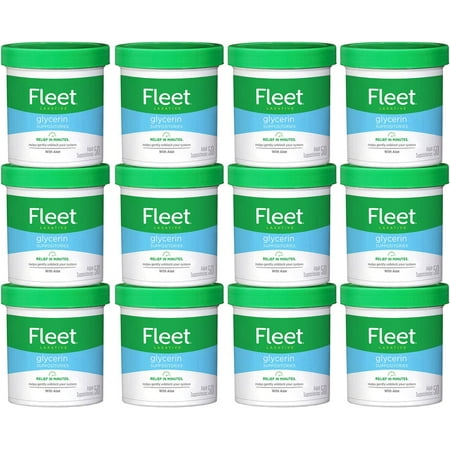 Fleet Laxative Glycerin Suppositories for Adult Constipation, 50 Count, 12 Pack
