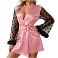 thumbnail image 2 of Tawop Women's Pajamas Mesh Sleeve Robes Womens Sleepwear Lingerie Deep V, 2 of 7