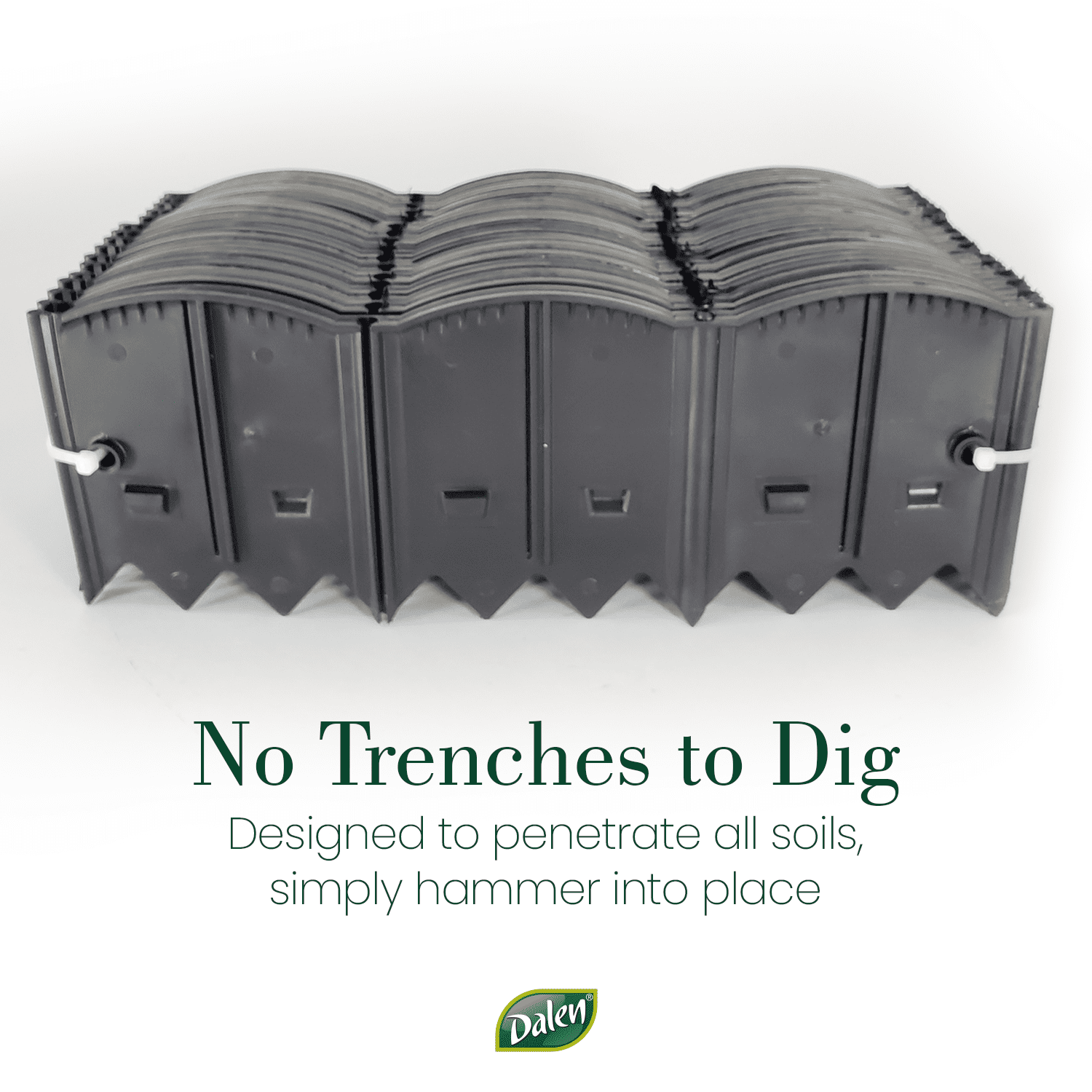 Dalen HammerEdge Pound in Edging - 16 Durable Interlocking Pieces -18 feet of Coverage - Made in USA - Easy to Install - 1 Pack