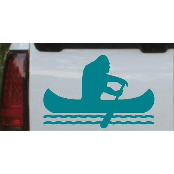 Bigfoot Sasquatch Canoe Car or Truck Window Decal Sticker