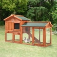 Veryke Indoor Rabbit Hutch, Rabbit Cage, Wooden Bunny Cages with Run
