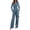 Light Blue, variant on Womens 2 Piece Blazer Pant Suit, V Neck Long Sleeve Wrap Blazer with Belt and High Waist Wide Leg Pants, Elegant Matching Suit for Office Work and Wedding Events