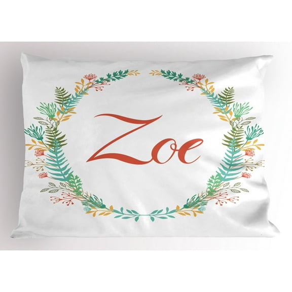 Ambesonne Zoe Pillow Sham, Blossoming Nature Foliage, 26" X 20", Multicolor