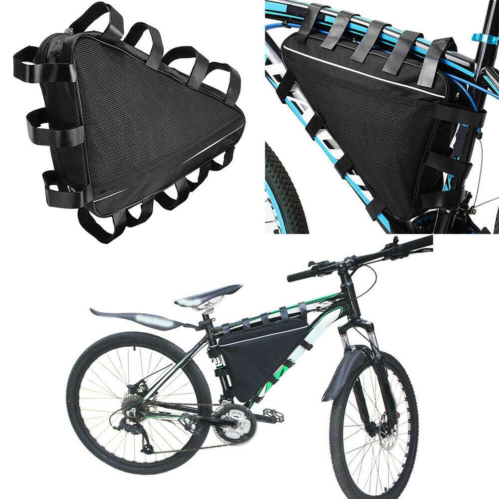Mountain Bike Bicycle Hard Shell Triangle Bag Kit Riding Accessories Black Large 