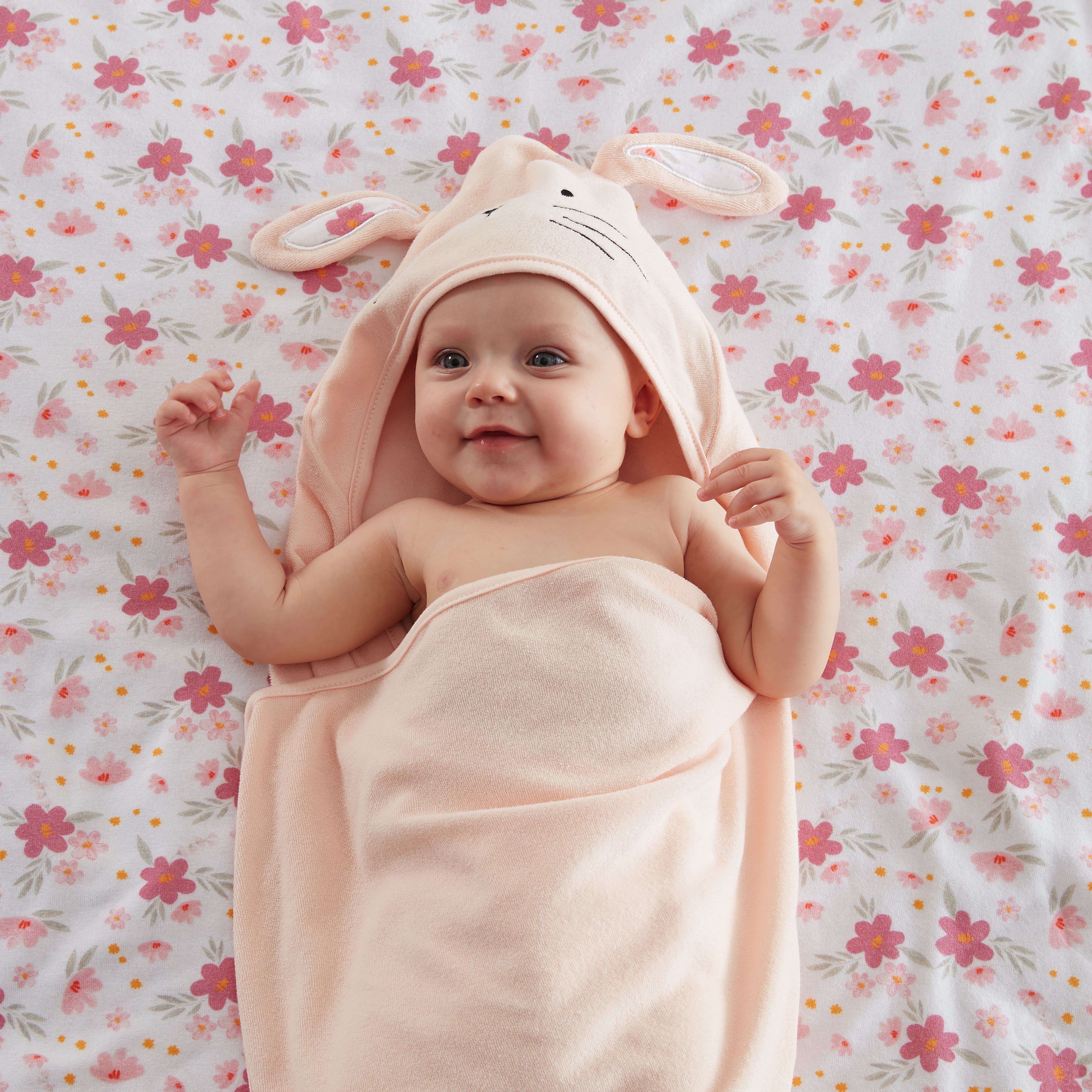 Parents Choice 30 x 30 Bunny Hooded Towel, 2 Pack