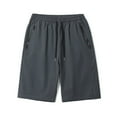 thumbnail image 5 of Aayomet Mens Gym Shorts Color Loose Casual Pants Solid Shorts Straight Embroidered Summer Men Drawstring Men's (Grey, L), 5 of 5
