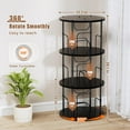 thumbnail image 3 of Flycity 3 Tier Rotate Bookcases, 360° Display Spin Bookcases Corner Shelf with Special Visible Partition Storage, Black, 3 of 10