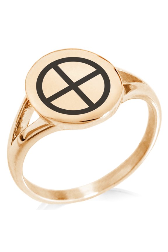 Stainless Steel Solar System Planetary Earth Minimalist Oval Top Polished Statement Signet Ring